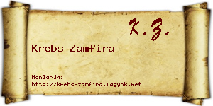 Krebs Zamfira névjegykártya
